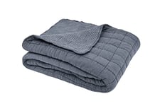 Sleepdown Quilted Waffle Throw Over Sofa Bed Super Soft Warm Cosy Luxury Blanket Bed Bedspread - Denim Blue - 200cm x 150cm,5056242894322