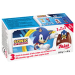 Sonic Chokladägg med Överraskning 3-pack