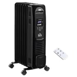 Oil Filled Radiator, 7 Fin Portable Heater with Timer Remote Control