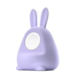 ELETIUO Charger Stand Silicone Dock Holder Compatible with Apple Watch Series 8/Ultra/SE2/7/6/SE/5/4/3/2/1 (49/45/44/42/41/40/38mm),Bunny iWatch Charging Dock,Supports Nightstand Mode,Purple