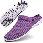 Pantoufles Mules Hommes Femmes Sabots de Jardin Slip on Sandales Chaussons Chaussures de Respirant D'Été Chaussons Slippers Violet 41