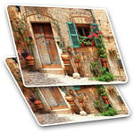 2 x Rectangle Stickers 7.5cm  - Charming Old House Spain  #44556