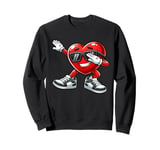 Funny Dabbing Heart Valentine Mens Kids Retro Valentines Day Sweatshirt