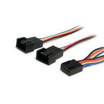 StarTech.com 12in 4 Pin Fan Power Splitter Cable - F/M - 1ft Fan Y Cable - 1ft 4-pin Fan Splitter Cable (FAN4SPLIT12)