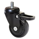 WAGNER Ultra-maniable 360° - 3C - roulette pivotante design/roulettes d'appareil/roulettes de meuble - noire, bande de roulement souple, axe 10 x 16 mm, Ø 50 mm, frein, charge max. 50kg - 01235266