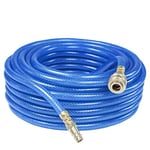 as - Schwabe Compressed Air Hose 20 m - Max 15 Bar - Connection NW 7.2 - Compressed Air Hose 9 x 3 mm with Polyester Fabric Insert - Compressor Hose with Quick Release Coupling & Plug Nozzle - Blue,