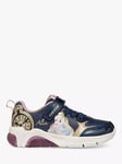 Geox Kids' Fadinlight Alice in Wonderland Trainers, Navy/Platinum