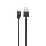 W Wonder Full Power - Cable USB-A vers USB-C - 2m - Noir