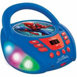 Lexibook – Marvel Spider-man - Lecteur CD Bluetooth pour enfants - Portable, Effets lumineux, Prise micro, Entrée aux-in, Pile ou Secteur, Filles, Garçons, Bleu/Rouge, RCD109SP