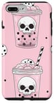 Coque pour iPhone 7 Plus/8 Plus Squelette à thé classique à pois Kawaii Grim Reaper Rose