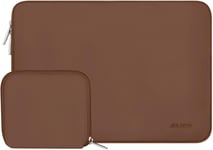 Housse Compatible Avec Macbook Air/Pro, 13-13,3 Pouces Notebook, Compatible Avec Macbook Pro 14 M3 M2 M1 Pro Max 2024-2021, Laptop Sleeve Néoprène Sac Avec Petite Pochette, Brun Caramel