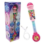 Lexibook, Princesses Disney, Microphone Lumineux pour Enfant, Jouet Musical, Haut-Parleur intégré, Effets Lumineux, Prise Aux-in, Rose, MIC90DP