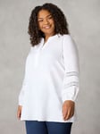 Live Unlimited Curve Cotton Ladder Trim Blouse, White