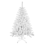 SOLAGUA NAVIDAD Sapin de Noël Artificiel de Feuilles de Guirlandes, Arbres 120-210cm avec Support Métallique (Blanc Brillant, 210cm 668Tips)