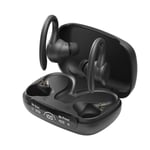 Bluetooth-headset stereo mjuka gummiöronsnäckor med digital display Black