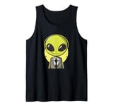 Smiling Alien in Suit with Tie Outfit for Boys and Girls Tank Top