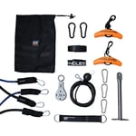 Kit complet A90 - ensemble d'entraînement en force full body, portable pour une salle de gym, voyage, l'extérieur, compris poignées Angles90, Sangle de Suspension, Bandes de Résistance, poulie à câble