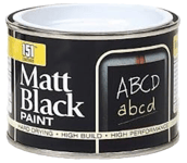 151 Wood Metal Brick Plastic Interior Exterior Non-Drip Matt Paint 180ml - Black