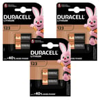 GENUINE 6X DURACELL ULTRA CR123 3V PHOTO BATTERY DL123A/CR17345 LONG EXPIRY