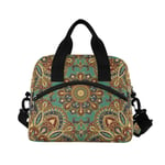 XZY Home Mandala Indian Style Folk-Custom Insulated Lunch Bag for Man Women Boho Gorgeous Totem Mysterious Magic Cooler Bag for Picnic Boating Beach 5010102