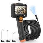 Misilmp Caméra Endoscopique,1080P HD Caméras D'inspection de Endoscope 4.3" Pouces Caméra Endoscope avec 8 LED Réglables, IP67 Étanche Câble Semi-Rigide de 5M Endoscope Industriel Gadgets pour Hommes