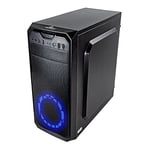 Yeyian Stahl Boîtier Tour Médian PC Ordinateur Gaming Matériau Acier Laminé Acrylonitrile Butadiène Styrène Comprend 1 Ventilateur LED de 120 mm Compatible avec ATX | Mini ATX | Micro ATX (Noir)