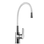 Aqualy 65819 F-19 Robinet de Cuisine Flexible, mitigeur évier Bec Haut Blanc