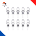 10 Ampoules Halogènes G4, Broche Halogène 12V 20W Blanc Chaud 3000K