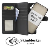 Skimblocker Samsung Galaxy S24 Plus 5G XL Magnet Plånboksfodral (Svart)