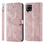 Vkooer Coque pour Samsung Galaxy A12 / M12 Premium Cuir PU Étui Portefeuille Housse de Protection avec Porte Cartes Fermeture Magnétique Etui pour Samsung Galaxy A12 (4/5G) 6.5 Pouces, Or Rose