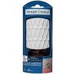 Yankee Candle ScentPlug Starter Kit | Pink Sands Plug In Air Freshener | Up to 30 Days of Fragrance | White Organic Pattern | UK 3 pin plug