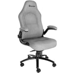 Chaise de bureau fauteuil gamer siège gaming tissu ergonomique pivotant gris