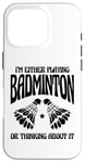 Coque pour iPhone 16 Pro Raquette de volant de badminton Mom