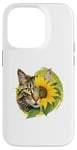 Coque pour iPhone 14 Pro Chat mignon jaune assis parfum tournesol papillon