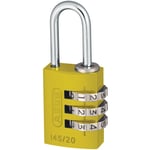 ABUS 46572 145/20 20mm Aluminium Combination Padlock Yellow