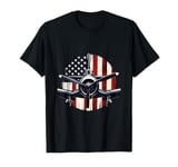 F4U Corsair WW2 Airplane Distressed US Flag Warbird T-Shirt