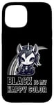 iPhone 15 Black Is My Happy Color Goth Girl Emo Gothic Unicorn Case