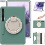 (S8 Ultra 14.6 x900Jade Green) Heavy Duty iskunkestävä tablet-kotelo Samsung Tab S9 FE Plus SM-X810 SM-X610 S7 S8 Ultra SM-X910 X910 Kid PC Silikonijalustalle tietokoneen kannet ja kuoret