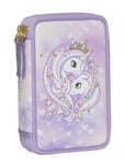 Beckmann Of Norway Three Section Pencil Case W/Content, Unicorn Princess Purple Lila