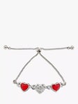 Jon Richard Radiance Collection Austrian Crystal Dancing Heart Toggle Bracelet, Silver