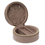 DARK Velvet Jewellery Box Round Taupe