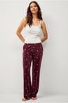 Ellos Collection - Velourbyxor Kimberly Printed Pants - Röd