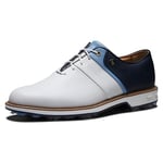 FootJoy Homme Premiere Series Packard Chaussure de Golf, Blanc/Bleu Marine, 44 EU