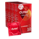 Durex - Lot de 40 Préservatifs Feeling Extra XL - Fins, Extra Large & Extra Lubrifiés