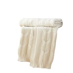 Catherine Lansfield Chunky Marl Knit Cosy, 130x170 cm, Blanket Throw, Cream