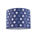 White Stars Children's/Kids Blue Cotton Fabric Bedroom Lamp or Pendant Shade ...