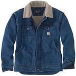 Carhartt Mens Relaxed Fit Denim Sherpa Lined Jacket - Navy - Size X-Large