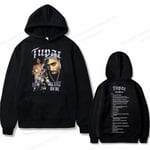 Tupac 2pac Hoodie Herr Dam Mode Luvtröjor Barn Hip Hop Luvtröjor Dam Svettningar Pojke Kappor Rapper Sweats Shakur Träningsoveraller Punk M 2DF504994-black (17)