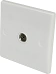 Coax/Coaxial Socket TV Single outlet wall plate white