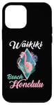 Coque pour iPhone 12 mini Waikiki Beach South Shore Hawaï Floral Flamingo Vacances